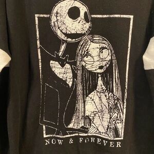 Disney Nightmare Before Christmas Jack and Sally LS Tee Girls Size Medium